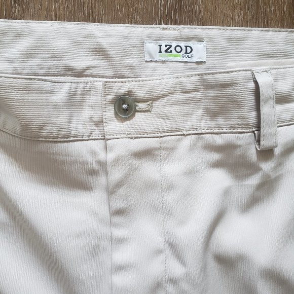 3/$30 IZOD Men’s Golf Pants light tan cream, athletic wear athleisure sz 38 x 34 - Picture 2 of 13